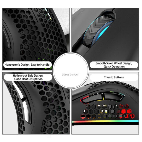 Optical RGB Illuminated Mouse with USB Receiver 3 Levels DPI