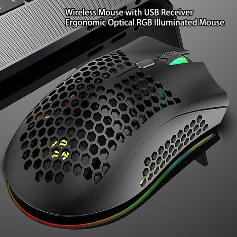 Optical RGB Illuminated Mouse with USB Receiver 3 Levels DPI