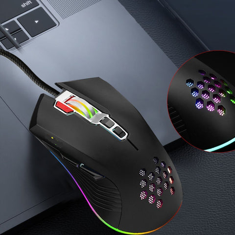 Mouse with USB Chargeing Port Design Ergonomic Optiacal RGB Illuminated Mouse 4 Levels DPI with Scroll Wheel 2 Thumb Buttons for Laptop Computers E-sports Portable