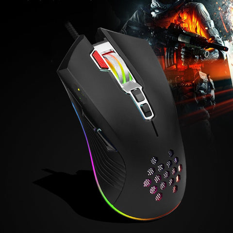 Mouse with USB Chargeing Port Design Ergonomic Optiacal RGB Illuminated Mouse 4 Levels DPI with Scroll Wheel 2 Thumb Buttons for Laptop Computers E-sports Portable