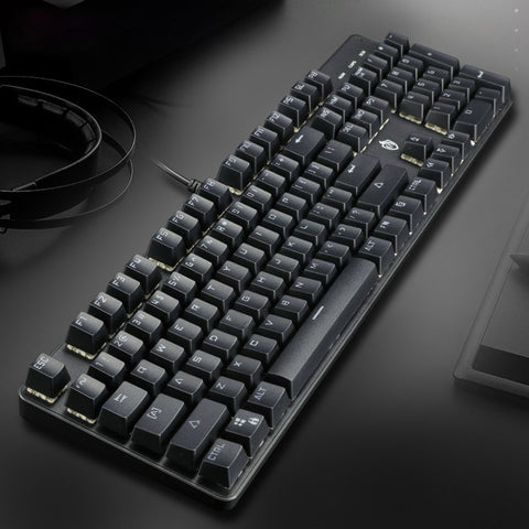 Illuminated Mechanical Keyboard 104 Keys Gaming Keyboard USB Powered Operated 6 Light Colors 9 Vivid  Lighting Effects for Computer Laptop E-sports Trip Travel with Rotator