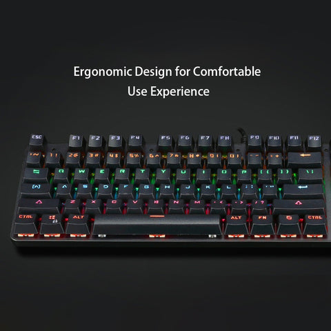 Illuminated Mechanical Keyboard 104 Keys Gaming Keyboard USB Powered Operated 6 Light Colors 9 Vivid  Lighting Effects for Computer Laptop E-sports Trip Travel with Rotator