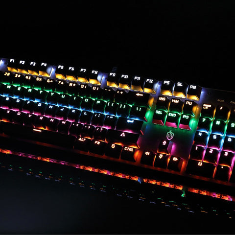 Illuminated Mechanical Keyboard 104 Keys Gaming Keyboard USB Powered Operated 6 Light Colors 9 Vivid  Lighting Effects for Computer Laptop E-sports Trip Travel with Rotator