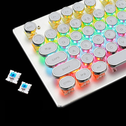 Illuminated Mechanical Keyboard 104 Keys Gaming Keyboard USB Powered Operated 9 Vivid Lighting Effects for Computer Laptop E-sports Trip Travel Portable