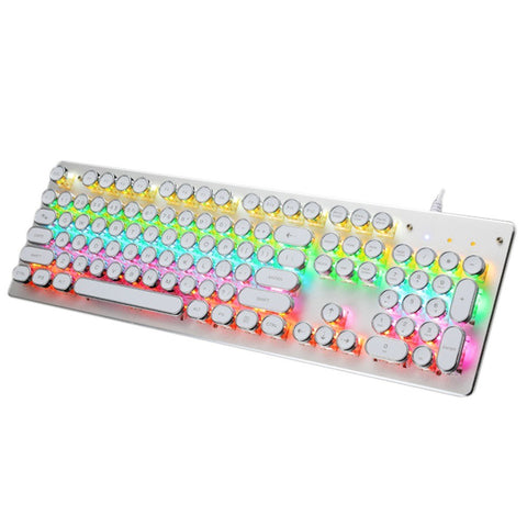 Illuminated Mechanical Keyboard 104 Keys Gaming Keyboard USB Powered Operated 9 Vivid Lighting Effects for Computer Laptop E-sports Trip Travel Portable