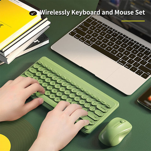 Wirelessly Keyboard and Mouse Slim Ergonomic USB Keyboard Mouse Combo Less Noise Keys Energy-saving Set for Windows Computer Desktop PC Notebook Laptop
