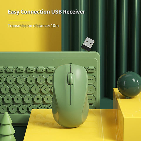 Wirelessly Keyboard and Mouse Slim Ergonomic USB Keyboard Mouse Combo Less Noise Keys Energy-saving Set for Windows Computer Desktop PC Notebook Laptop