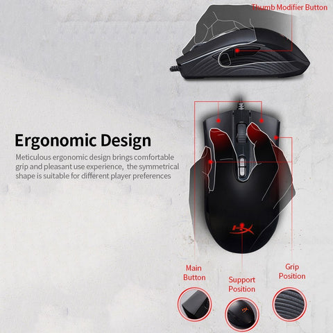 Kingston HyperX Pulsefire Core RGB Wired Mouse Gaming Mouse 6200DPI Ergonomic Mouse Lightweight Mice for Desktop Laptop