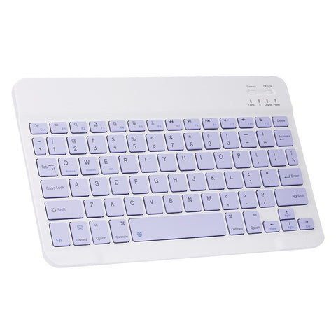 10-inch Wireless BT Keyboard Three-system Universal Colorful Rechargeable BT Keyboard Mobilephone Tablet Universal Keyboard Purple