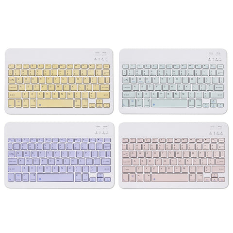 10-inch Wireless BT Keyboard Three-system Universal Colorful Rechargeable BT Keyboard Mobilephone Tablet Universal Keyboard Purple