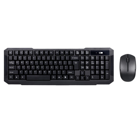 2.4G Wireless Keyboard and Optical Mouse Combo Wireless Silent Keyboard 2.4G Optical Mouse for Home Office Use Black