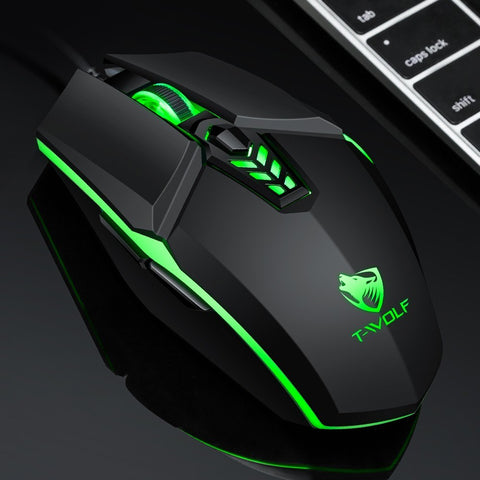 T-WOLF G510 Wired Gaming Mouse 6 Button 4 Color Backlight 800-3200 Adjustable DPI Office Mouse for Laptop/PC