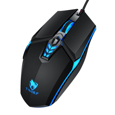 T-WOLF G510 Wired Gaming Mouse 6 Button 4 Color Backlight 800-3200 Adjustable DPI Office Mouse for Laptop/PC