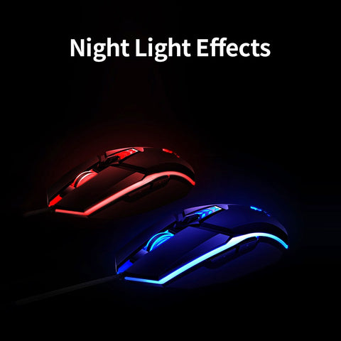 T-WOLF G510 Wired Gaming Mouse 6 Button 4 Color Backlight 800-3200 Adjustable DPI Office Mouse for Laptop/PC