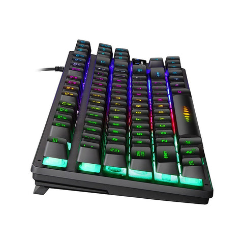 GK-10 USB Wired Keyboard Gaming Keyboard 87 Keys Colorful Backlight Keyboard Ergonomic Gaming Keyboard Black