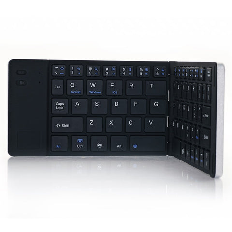 GK228 BT Wireless Keyboard 66 Keys Folding Mini Portable Office Keyboard with Stand for Phone/Tablet/Laptop Silver