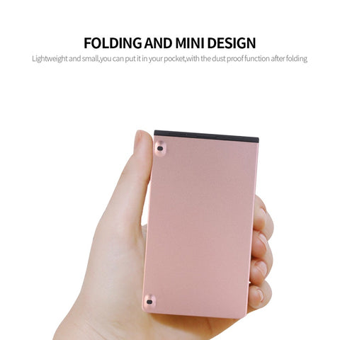 GK228 BT Wireless Keyboard 66 Keys Folding Mini Portable Office Keyboard with Stand for Phone/Tablet/Laptop Silver