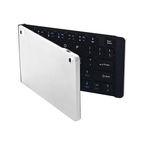GK228 BT Wireless Keyboard 66 Keys Folding Mini Portable Office Keyboard with Stand for Phone/Tablet/Laptop Silver