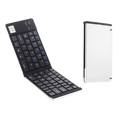 GK228 BT Wireless Keyboard 66 Keys Folding Mini Portable Office Keyboard with Stand for Phone/Tablet/Laptop Silver