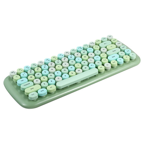 Mofii CANDY Keyboard Mouse Combo Wireless 2.4G Mixed Color 84 Key Mini  Keyboard Mouse Set with Circular Punk Key Caps Green