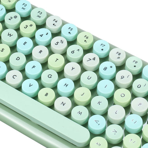 Mofii CANDY Keyboard Mouse Combo Wireless 2.4G Mixed Color 84 Key Mini  Keyboard Mouse Set with Circular Punk Key Caps Green