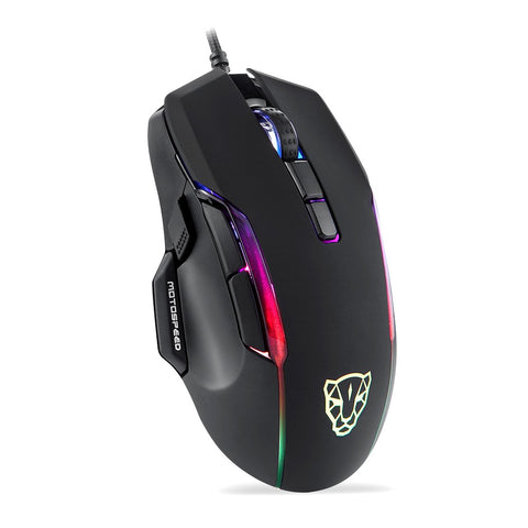 MOTOSPEED V90 Mouse USB Wired Gaming Mouse RGB Gaming Mouse Ergonomic Mice with 8 Adjustable DPI for Desktop Computer Laptop