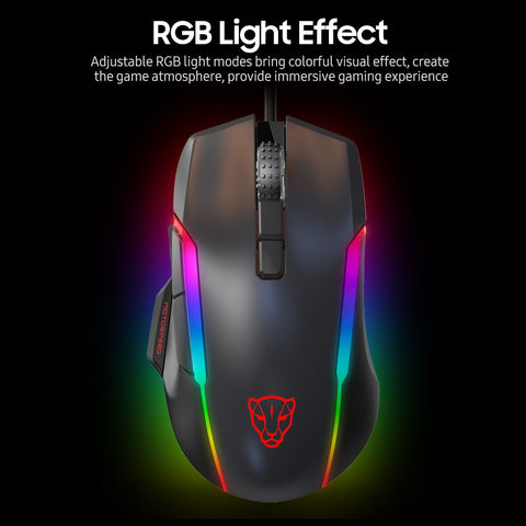 MOTOSPEED V90 Mouse USB Wired Gaming Mouse RGB Gaming Mouse Ergonomic Mice with 8 Adjustable DPI for Desktop Computer Laptop