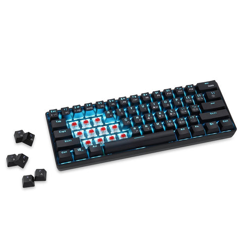 61 Keys Mechanical Keyboard USB Wired 2.4G Wireless Dual-mode English&Russian Keyboard with RGB Light Effect Red Switches