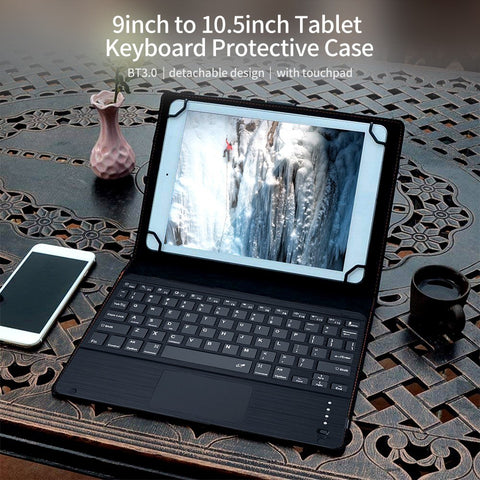 TY3310 Tablet Keyboard Protective Case BT3.0 Keyboard Detachable Protective Case with Touchpad For 9inch to 10.5inch Tablet