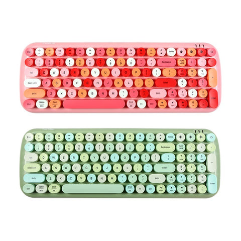 Mofii candy BT Wireless BT Keyboard Mixed Color 100 Key Circular Keycap Mini Portable Girls Keyboard for Phone/Tablet/Laptop