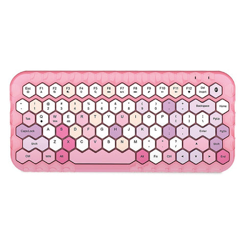 Mofii honey BT Wireless BT Keyboard Mixed Color 83 Key Mini Portable Girls Keyboard for Phone/Tablet/Laptop Pink