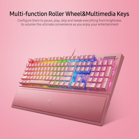 Razer BlackWidow V3 Quartz Edition Mechanical Keyboard 104 Keys Wired Gaming Keyboard with Razer Chroma RGB Effect Green Switch