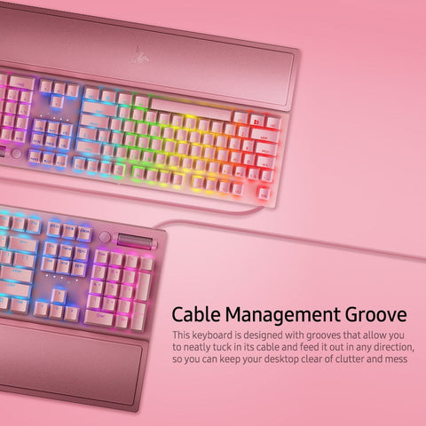 Razer BlackWidow V3 Quartz Edition Mechanical Keyboard 104 Keys Wired Gaming Keyboard with Razer Chroma RGB Effect Green Switch