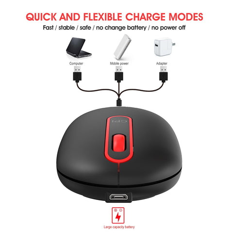 HXSJ T15 2.4G Wireless Charging Mouse Automatic Sleep Wireless Mute Office Mouse with Adjustable DPI