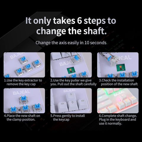 87 Keys Wired Mechanical Keyboard Mixed Light Mechanical Keyboard with Mechanical Blue Switch Suspension Button