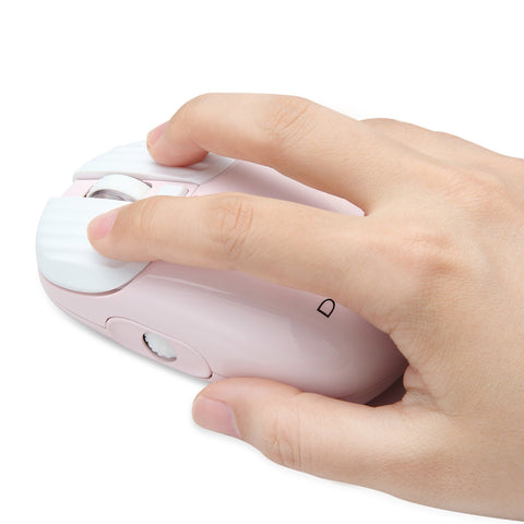 DEEPSKY BG90 Dual-mode Wireless Rechargeable Mouse BT5.0+2.4G Optical Mouse with 6 Adjustable DPI Office Gaming Mouse Pink