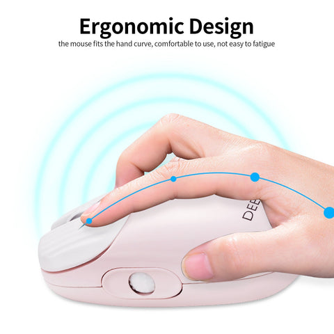 DEEPSKY BG90 Dual-mode Wireless Rechargeable Mouse BT5.0+2.4G Optical Mouse with 6 Adjustable DPI Office Gaming Mouse Pink