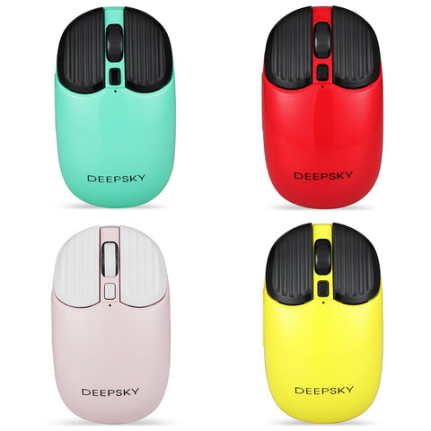 DEEPSKY BG90 Dual-mode Wireless Rechargeable Mouse BT5.0+2.4G Optical Mouse with 6 Adjustable DPI Office Gaming Mouse Pink