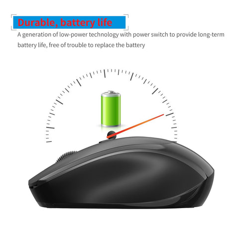 YWYT G839 2.4G Wireless Optical Mouse 1200/1600/2400 Adjustable DPI Ergonomic Gaming Office Mouse for PC/Laptop