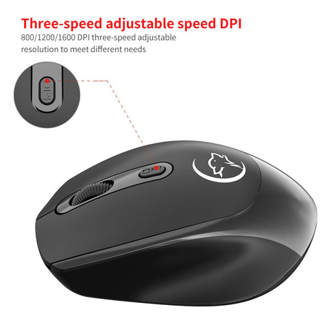 YWYT G839 2.4G Wireless Optical Mouse 1200/1600/2400 Adjustable DPI Ergonomic Gaming Office Mouse for PC/Laptop