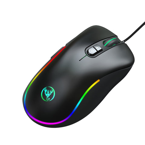 HXSJ J300+V400 Keyboard and Mouse Combo RGB Lighting Programmable Gaming Mouse+One-handed Game Keyboard