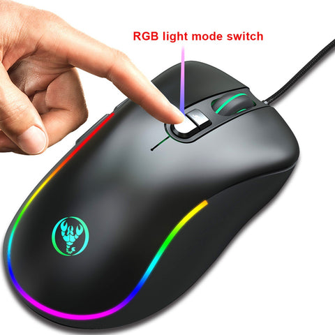 HXSJ J300+V400 Keyboard and Mouse Combo RGB Lighting Programmable Gaming Mouse+One-handed Game Keyboard
