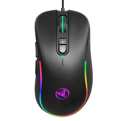HXSJ J300+V500 Keyboard and Mouse Combo RGB Lighting Programmable Gaming Mouse+One-handed Game Keyboard