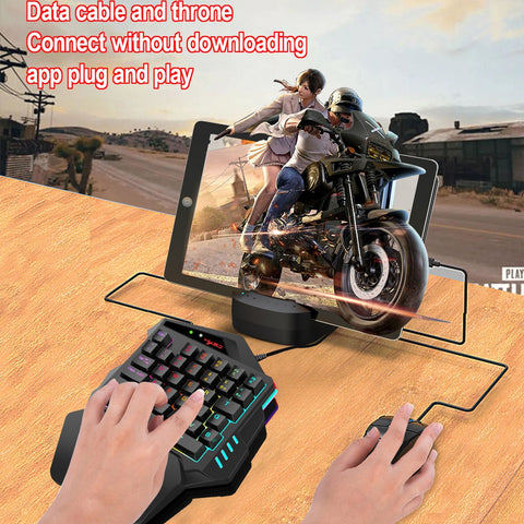 HXSJ J300+V500 Keyboard and Mouse Combo RGB Lighting Programmable Gaming Mouse+One-handed Game Keyboard