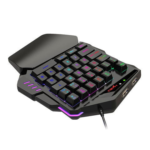 HXSJ J300+V500 Keyboard and Mouse Combo RGB Lighting Programmable Gaming Mouse+One-handed Game Keyboard