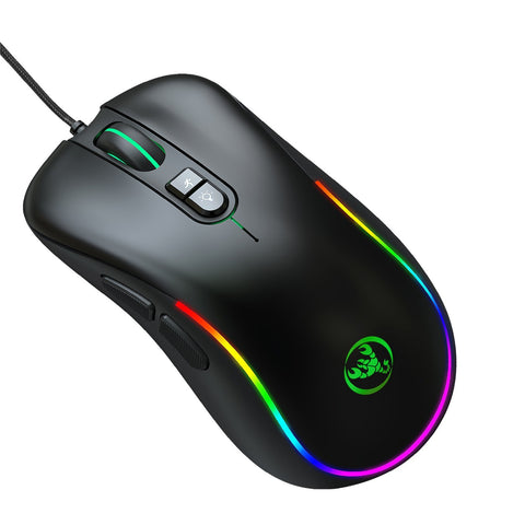 HXSJ J300+V500 Keyboard and Mouse Combo RGB Lighting Programmable Gaming Mouse+One-handed Game Keyboard