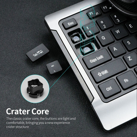 uFound R-756 Mouse and Keyboard Combo 106 keys 2.4G Transmission Keyboard + Wireless Mouse 1200DPI for Business Office Grey
