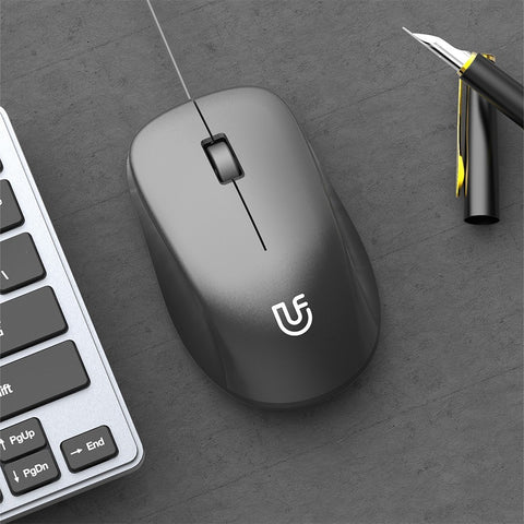uFound U-69 Wired Business Office Mouse USB Powered Mouse 1000DPI Office Mouse for Home/Office Silver