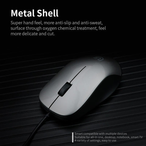 uFound U-69 Wired Business Office Mouse USB Powered Mouse 1000DPI Office Mouse for Home/Office Silver