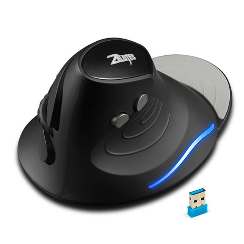 ZELOTES F-17 Vertical Mouse 2.4GHz Wireless Gaming Mouse 6 Keys Ergonomic Optical Mice with 3 Adjustable DPI for PC Laptop